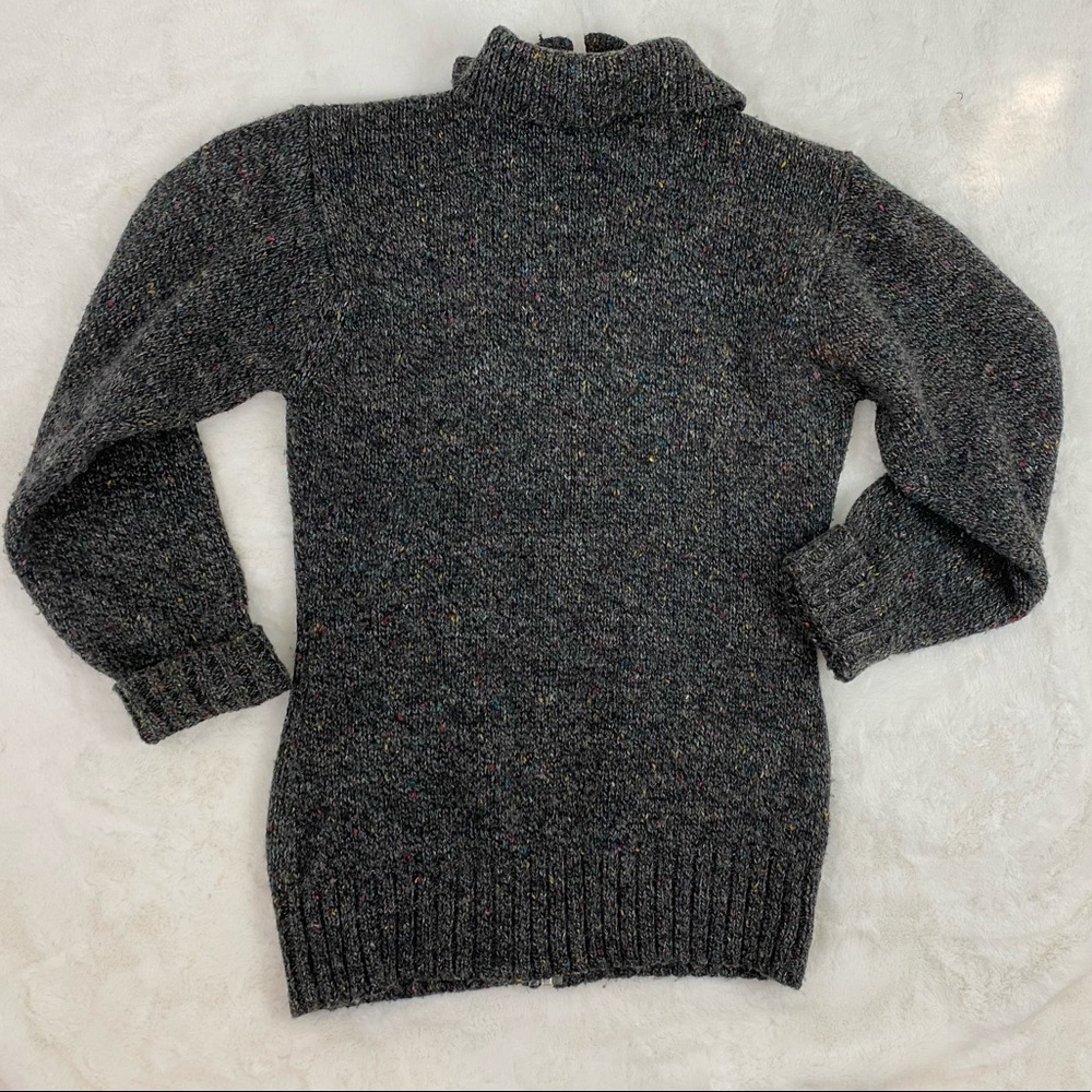 Columbia Womens Sweater Medium Wool Full Zip Gray Ribbed Collar Acrylic - Picture 5 of 5
